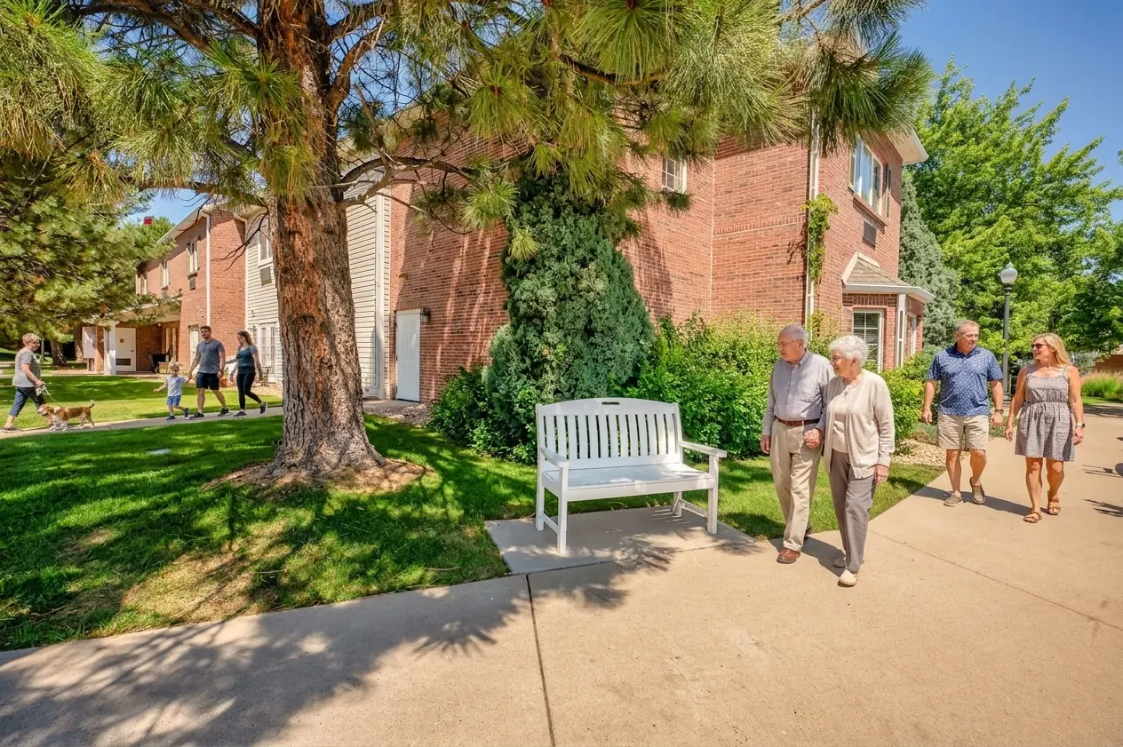 Outdoor walking path at Bear Creek Retirement Community
